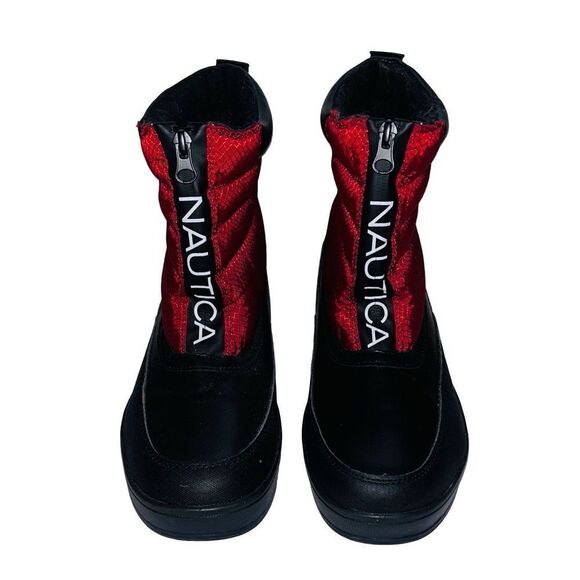 NAUTICA Men's Maten Weather Resistant Snow Zipper Insulated Duck Boot Sz 7 Red - Picture 4 of 6